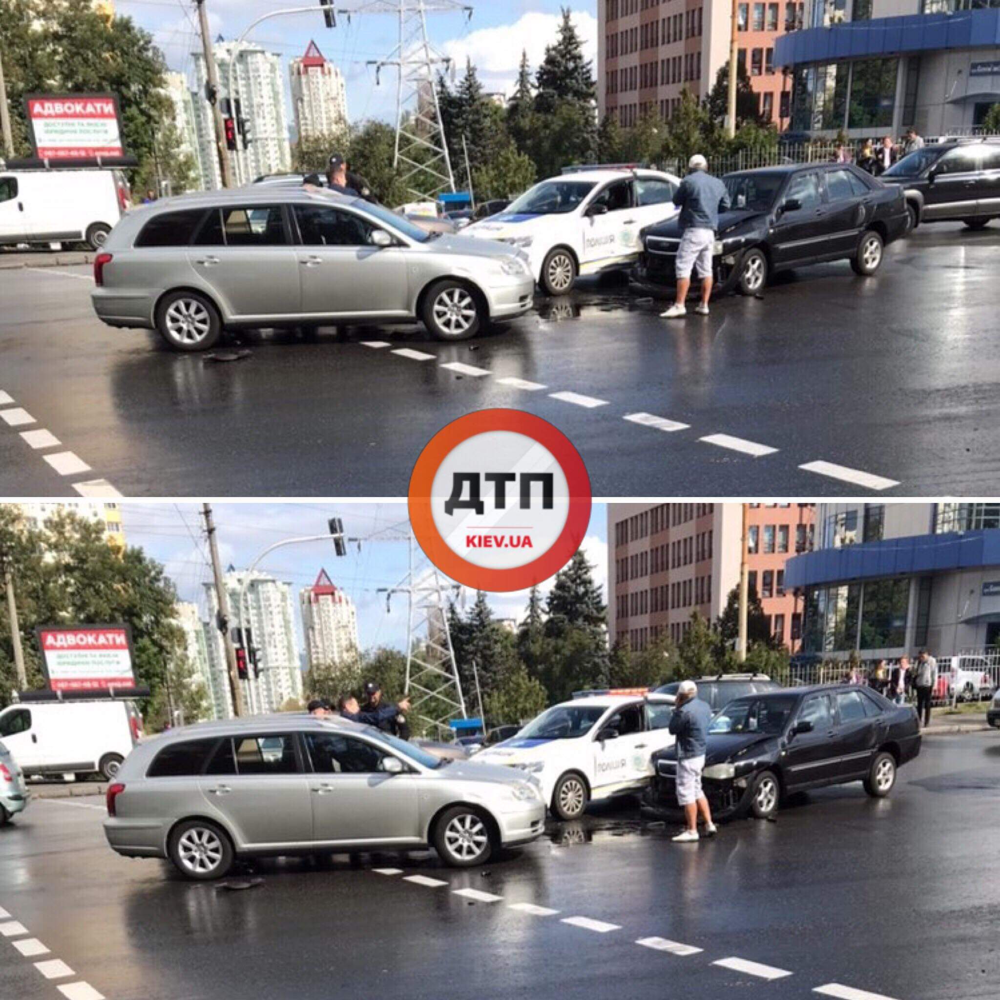 В Киеве произошло ДТП с участием автомобиля патрульной полиции