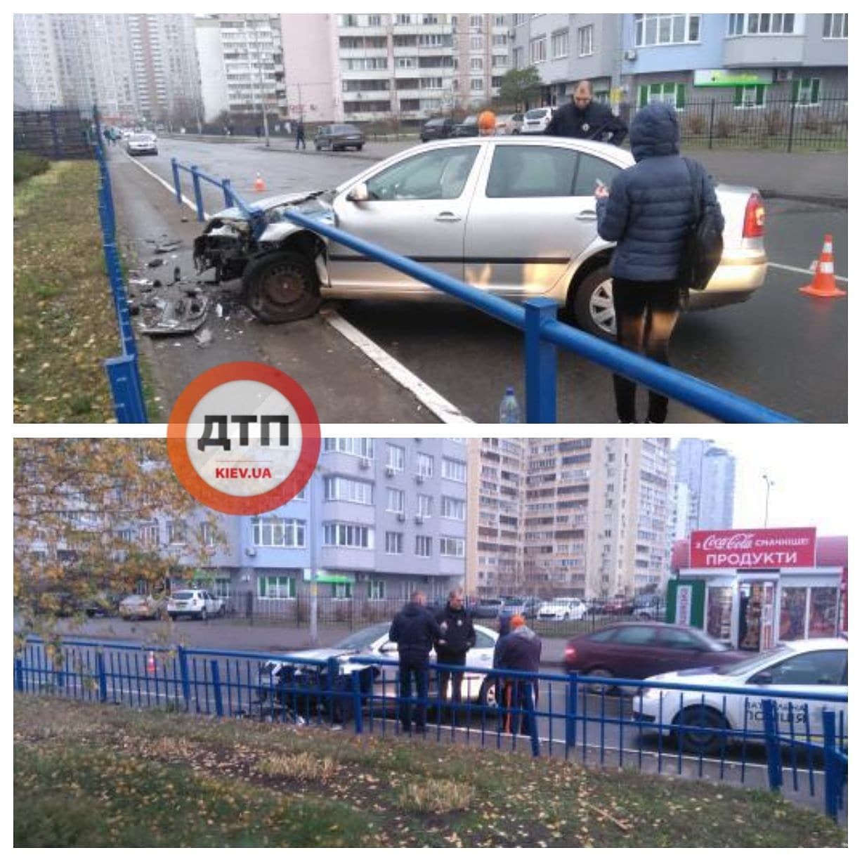 У Києві на проспекті Григоренко п'яний водій не впорався з керуванням і протаранив паркан