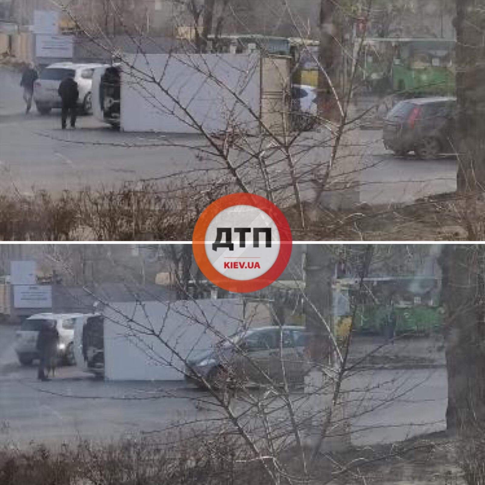 В Киеве на проспекте Отрадный произошло ДТП с опрокидыванием