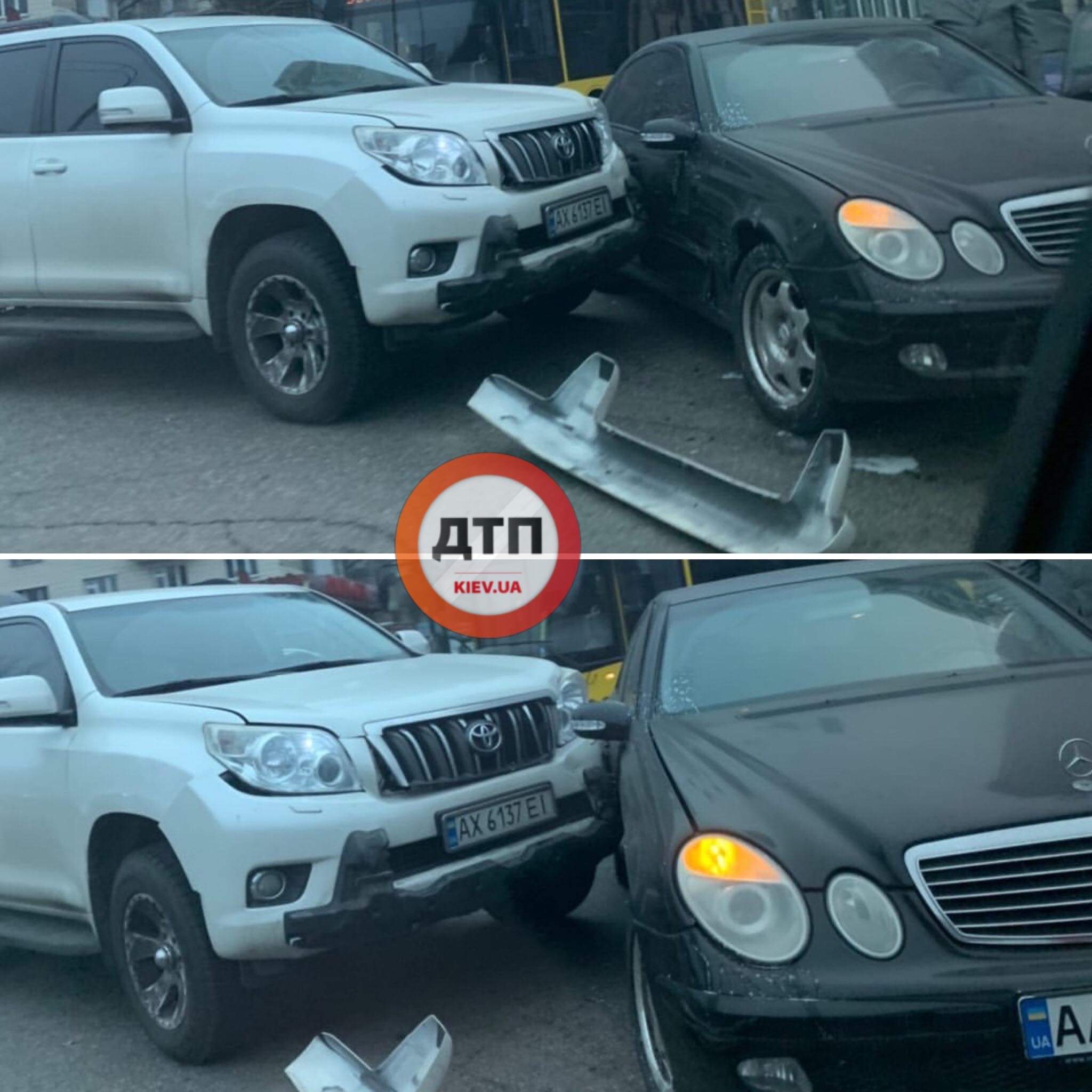 В Киеве на Леси Украинки произошло ДТП с участием автомобилей Toyota и Mercedes