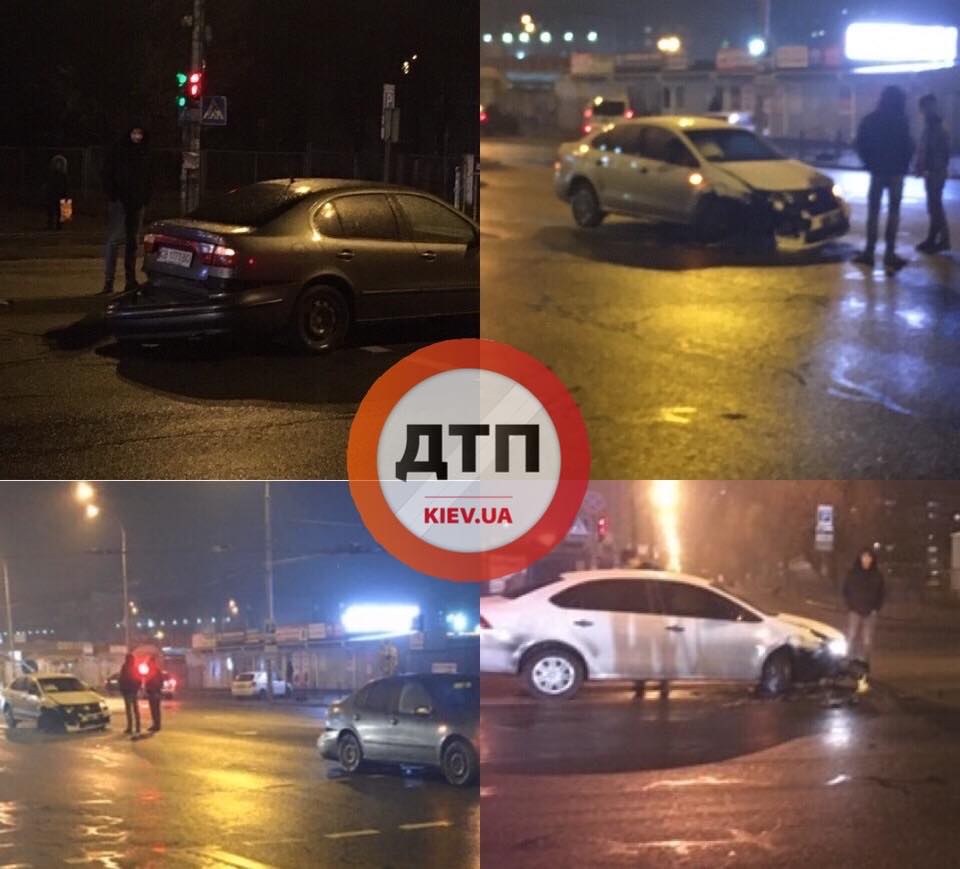 В Киеве на бульваре Перова произошло ДТП с участием 2 автомобилей