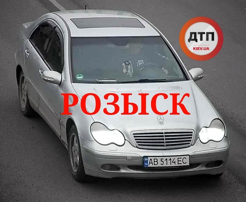 По Киевской области за совершении смертельного ДТП разыскивается водитель автомобиля Mercedes АВ5114ЕС