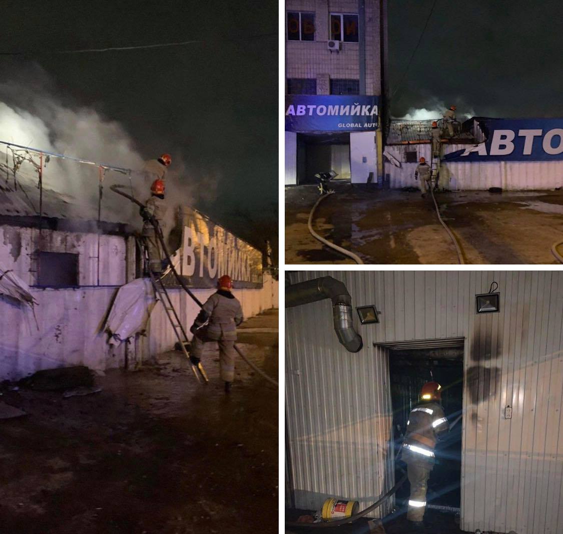 У Києві на вулиці Жмеринській рятувальники ліквідували пожежу на території підприємства