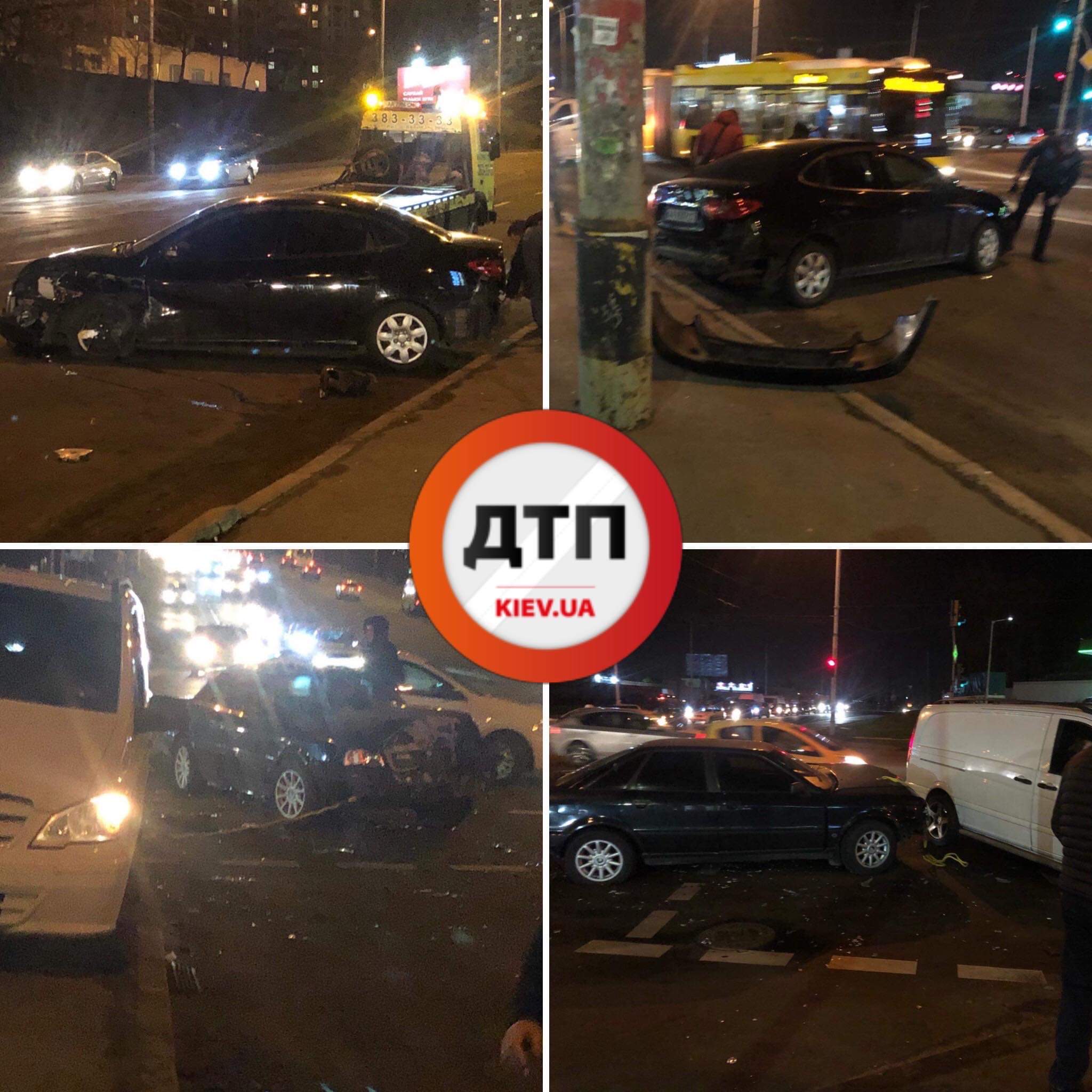 В Киеве на пересечении улиц Полярной и Кульженко столкнулись Audi и Hyundai