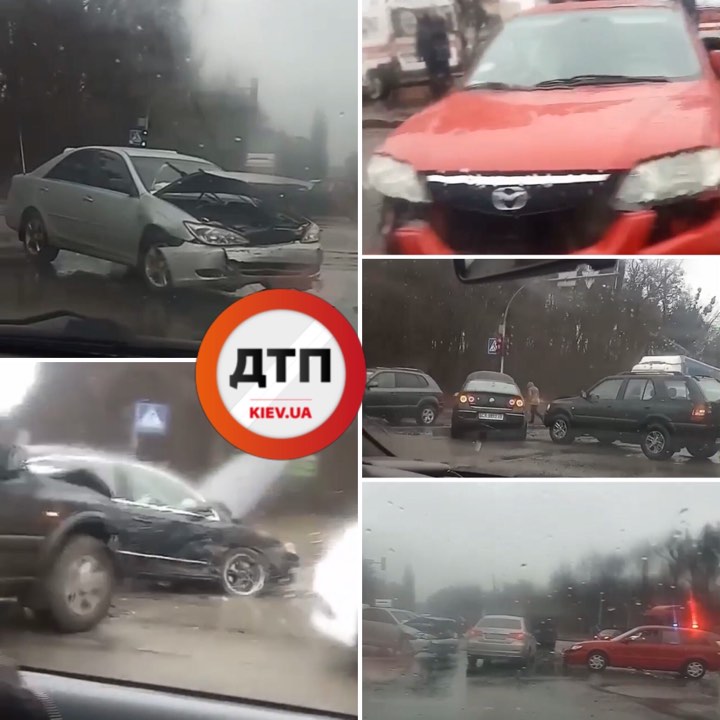 Серьёзная двойная авария в Киеве на площади Шевченко