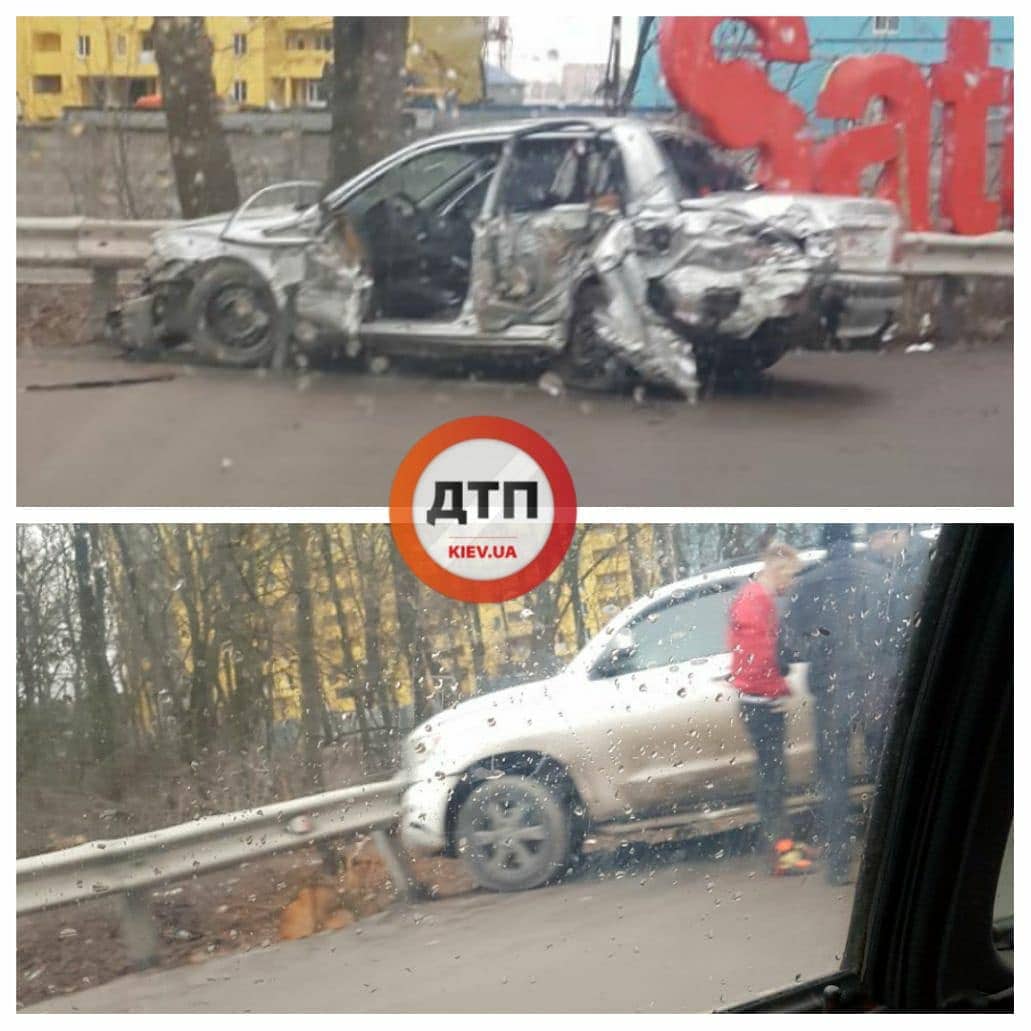 В Киеве на Одесской трассе произошло серьезное ДТП с участием двух автомобилей: есть пострадавшие