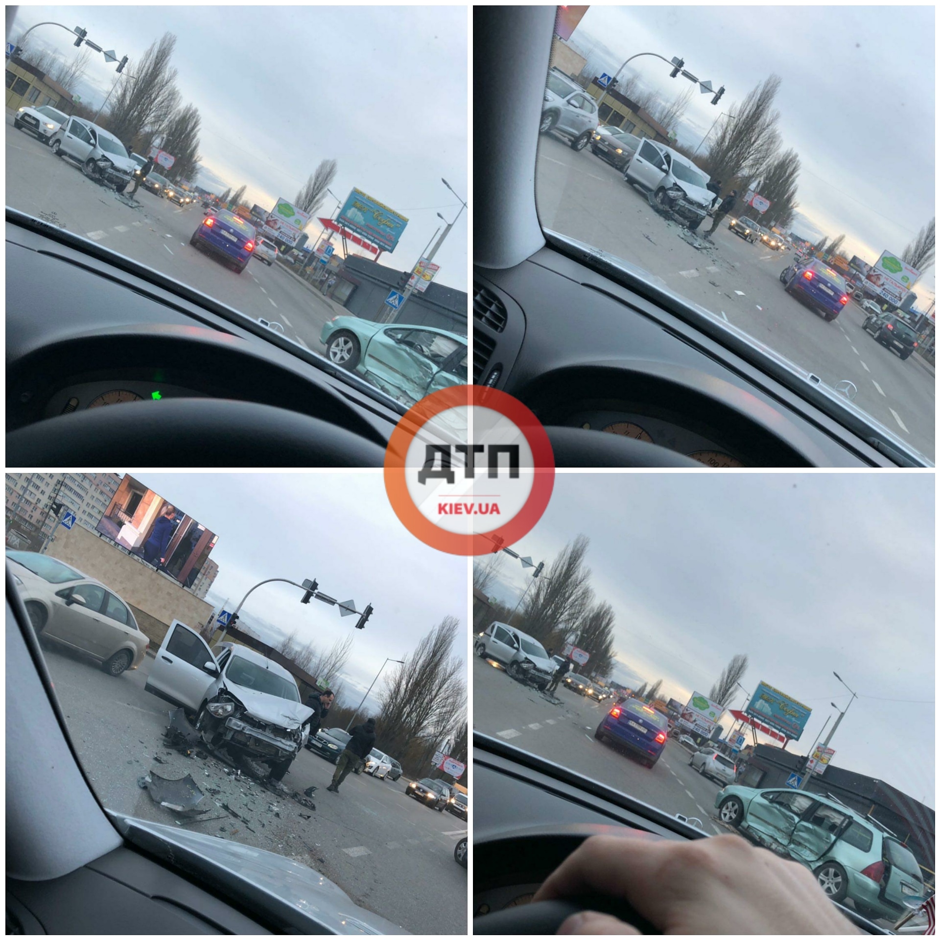 В Киеве на Софиевской Борщаговке столкнулись Peugeot и Renault
