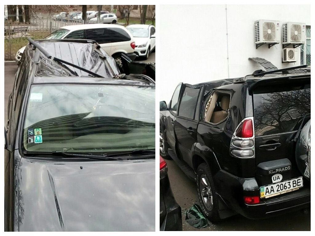 В Киеве мужчина выпал из окна больницы на крышу Toyota Land Cruiser