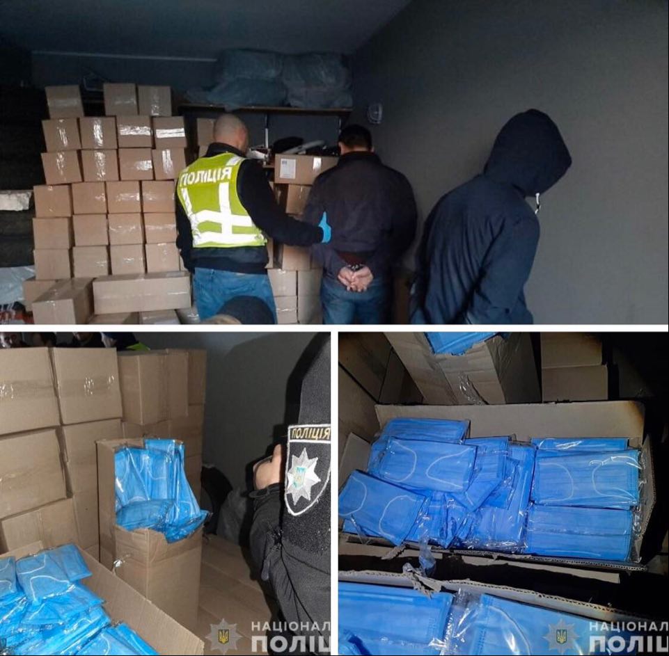 У Києві поліцейські затримали групу розбійників, які відібрали у підприємця 100 000 медичних масок