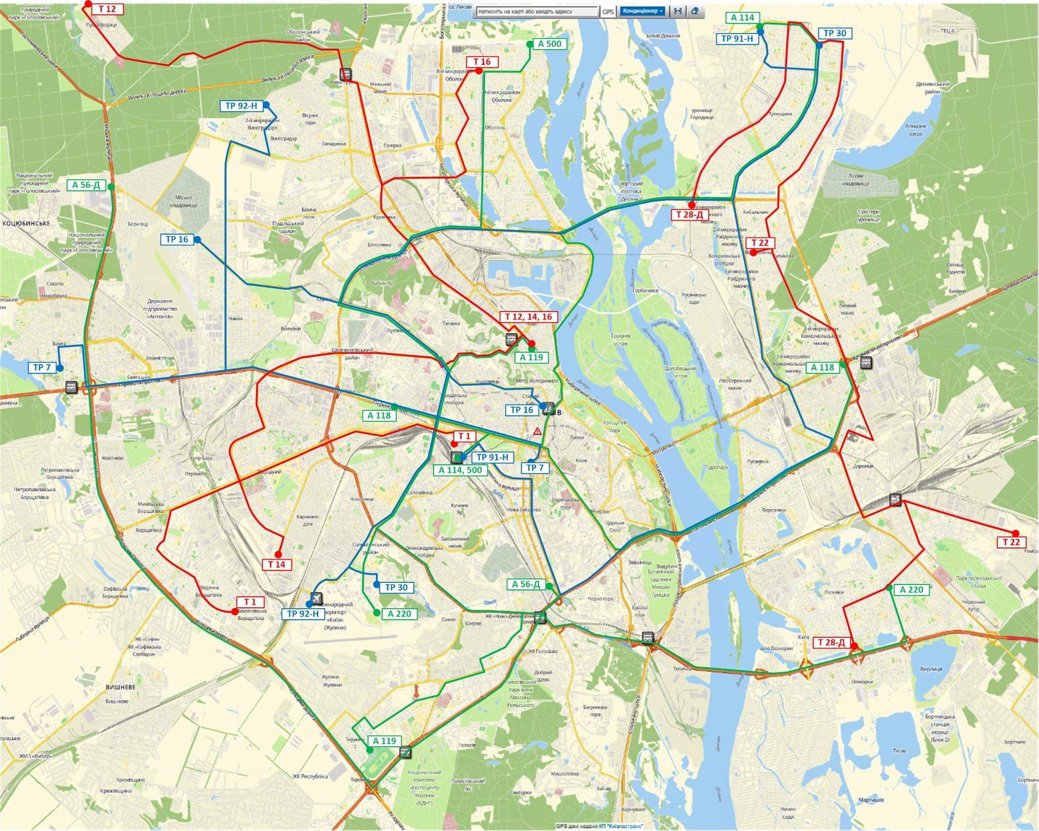 Тимчасові транспортні маршрути для працівників критично важливих сфер життя міста Києва