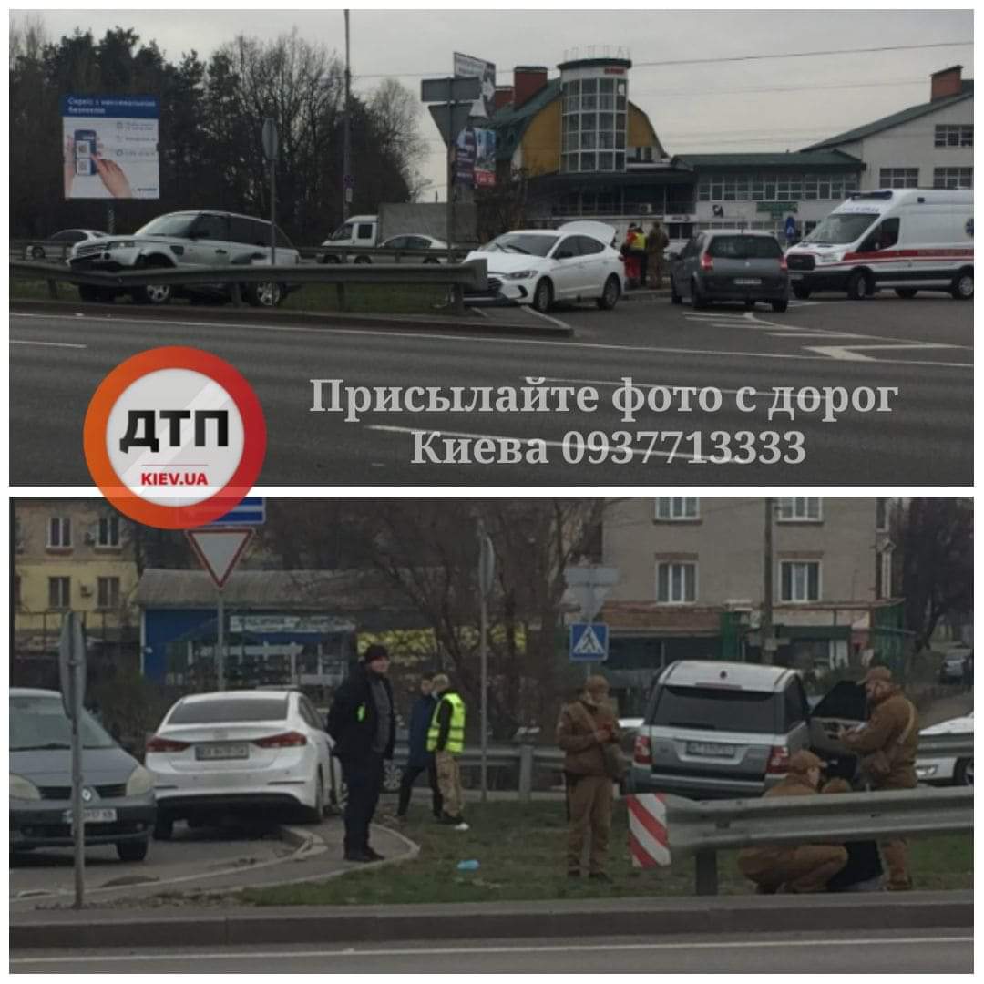 В Киеве на Окружной дороге произошло ДТП с пострадавшими: Hyundai Accent протаранил разворачивающийся сразу через четыре полосы Range Rover
