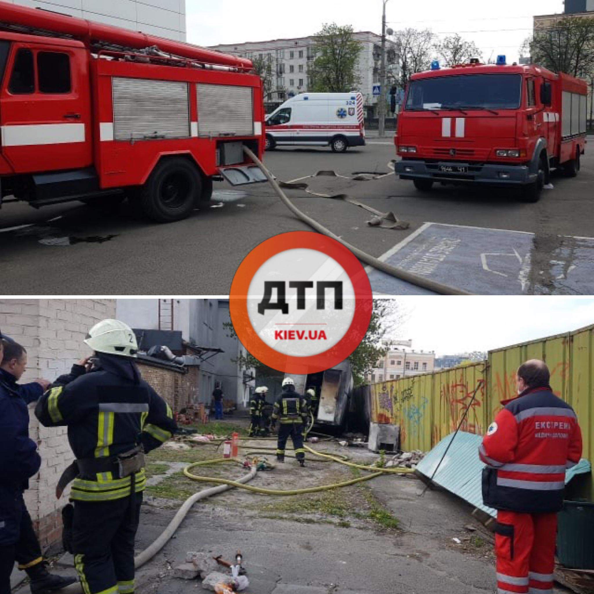 В Киеве на Шулявке пожар - горит хозяйственное помещение