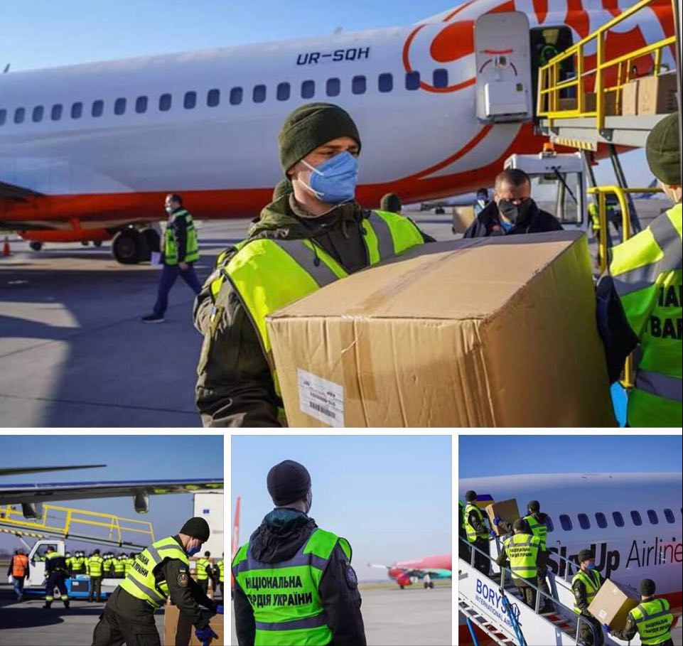 За час Великодніх свят Нацгвардії в аеропорту Бориспіль розвантажили 4 літаки з медичним майном та медпрепаратами, які прибули з Китаю