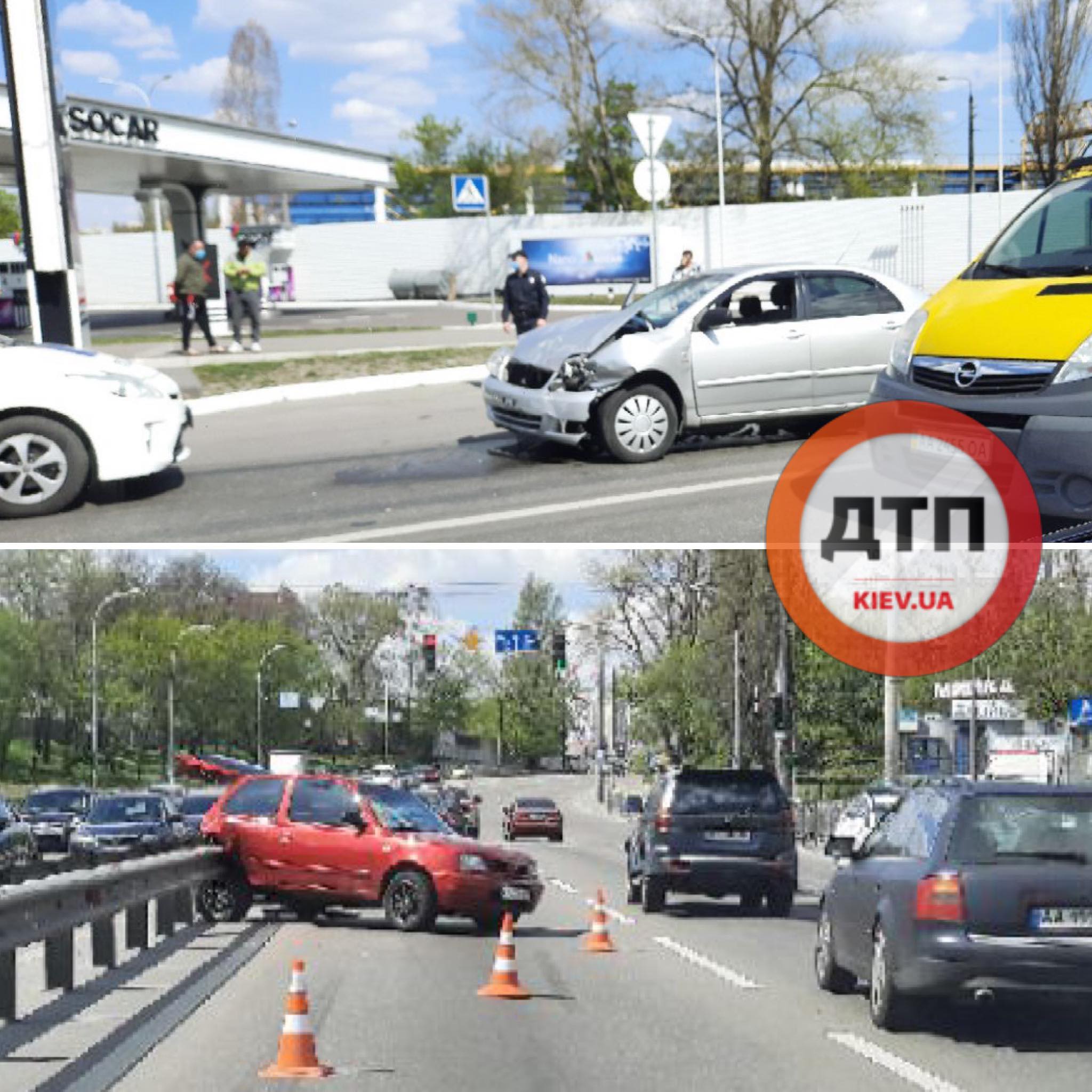 В Киеве на улице Луговая произошло ДТП с участием двух легковых автомобилей