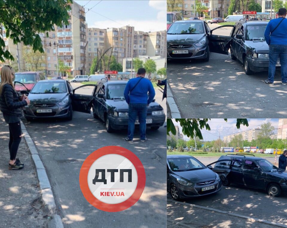Открытая дверь автомобиля стала причиной ДТП на проспекте Свободы в Киеве