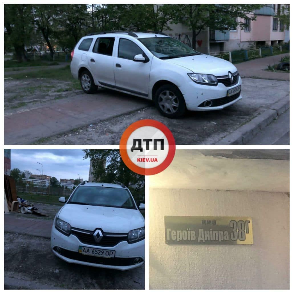 В Киеве на Оболони неизвестный разбил боковое стекло автомобиля Renault