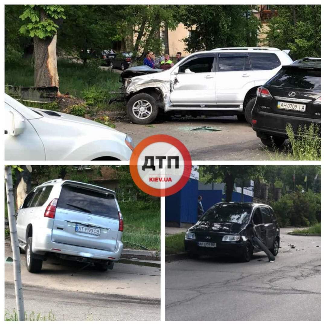 Серьезное ДТП в Киеве на улице Лисогорская - автомобиль Lexus протаранил Hyundai