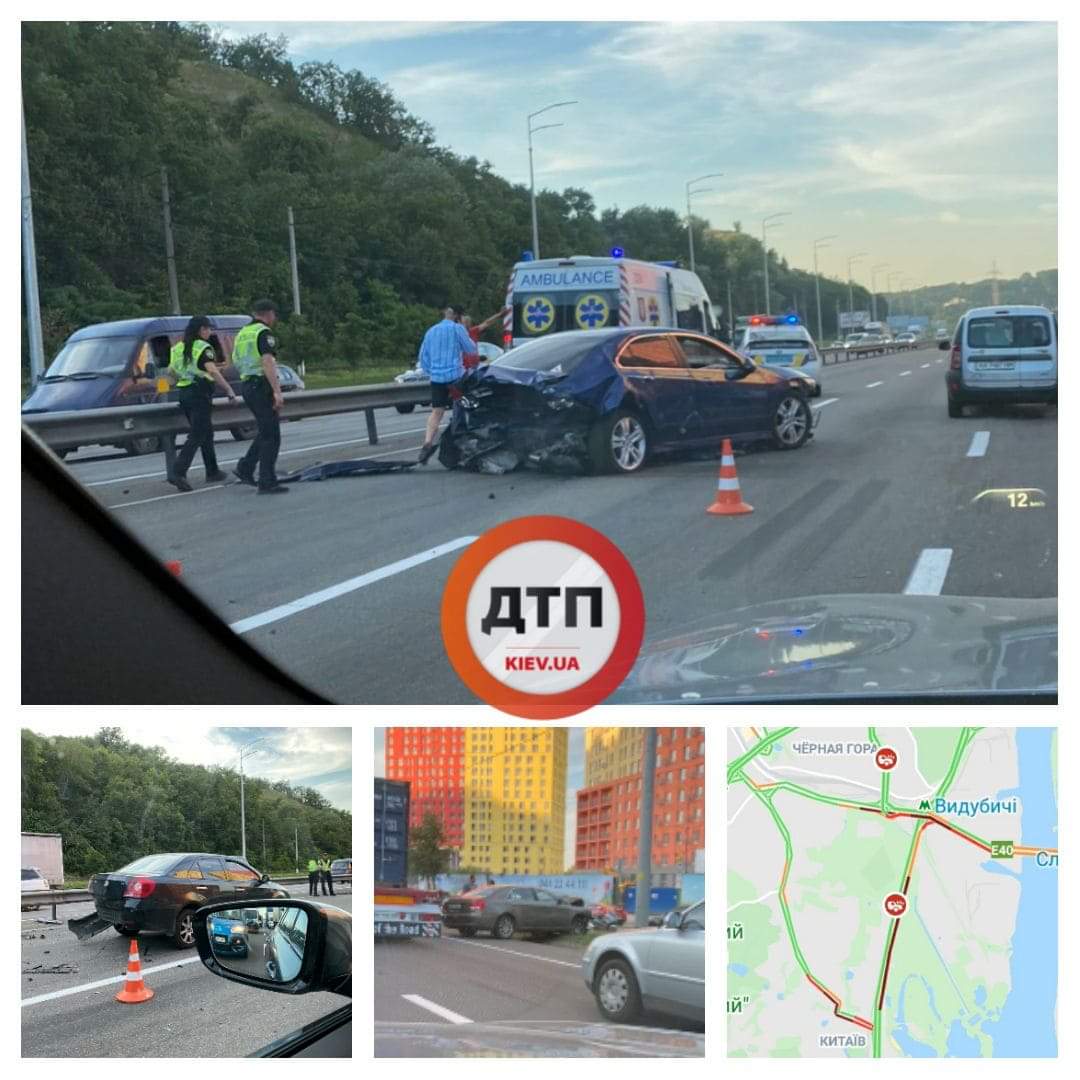 В Киеве на Столичном шоссе произошло серьезное масштабное ДТП с участием четырех автомобилей: есть пострадавшие