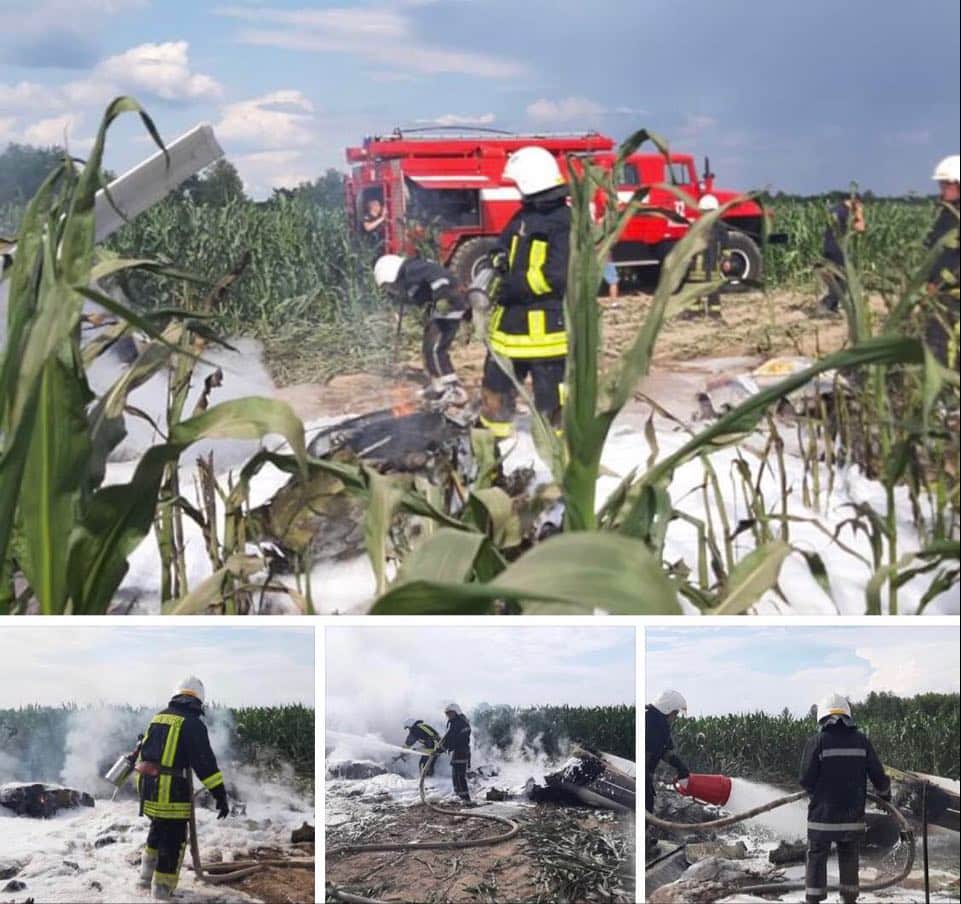На Київщині на кукурудзяне поле впав і загорівся легкомоторний літак