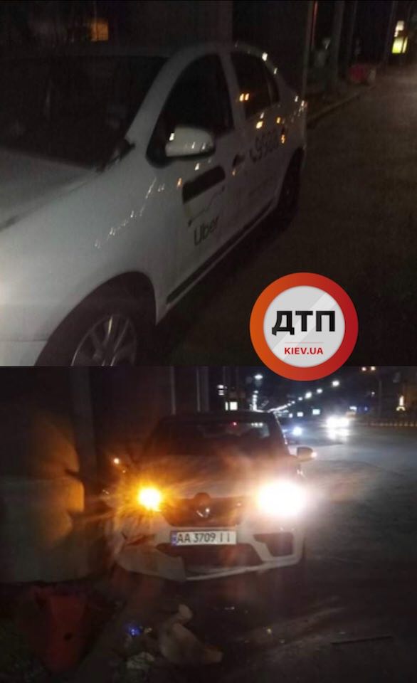 Ночное ДТП в Киеве на Шулявке с участием Убер: водитель и 2 пассажира убежали