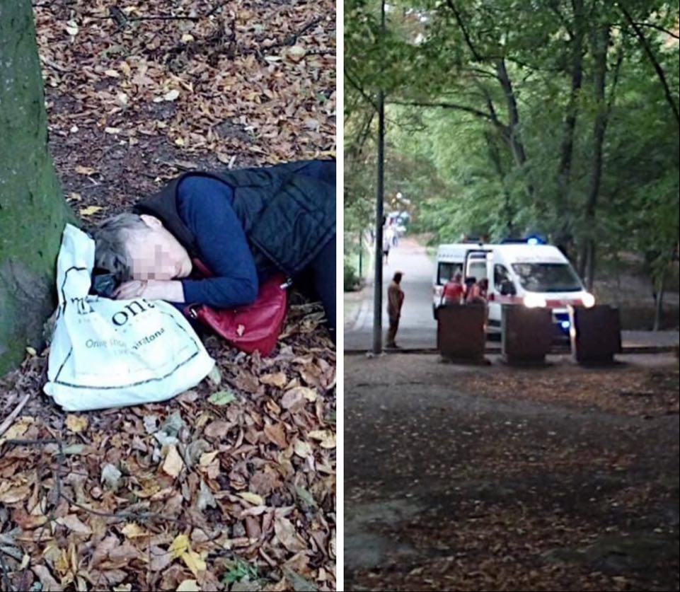 У столичному парку Рильського муніципальна охорона допомогла жінці, яка лежала без ознак життя