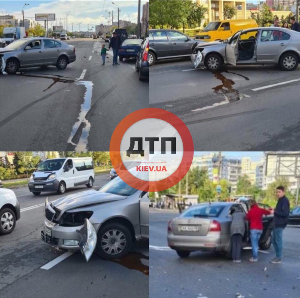 В Киеве на перекрестке Николаева и Маяковского произошло ДТП - Ford столкнулся с Skoda