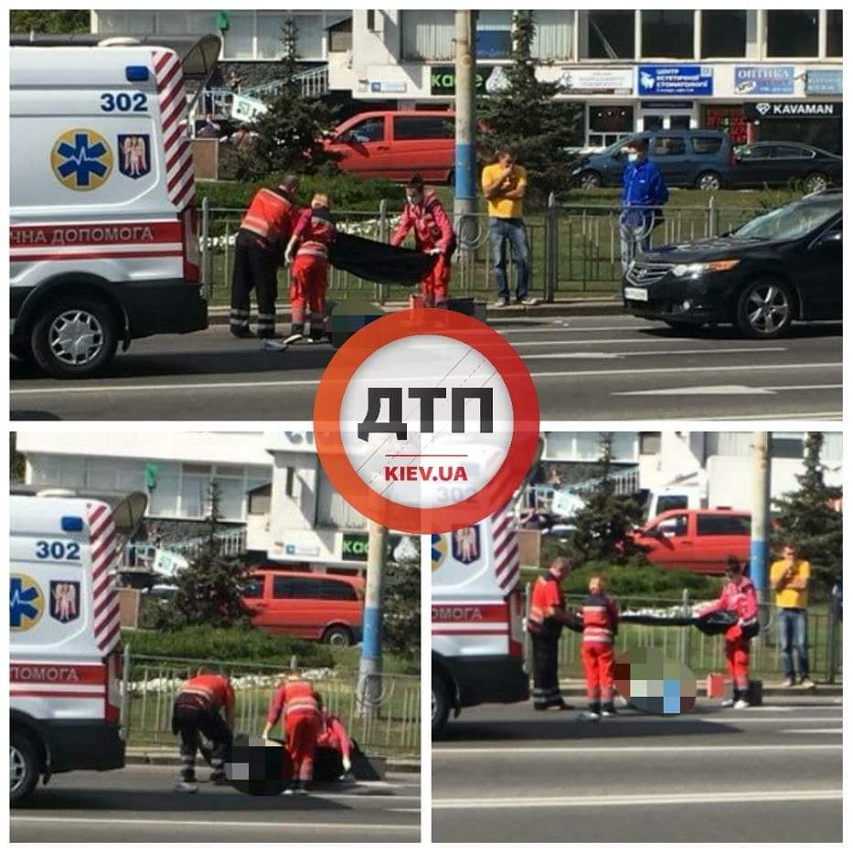 В Киеве на Голосеевского площади произошло смертельное ДТП - автомобиль Honda Accord насмерть сбил человека