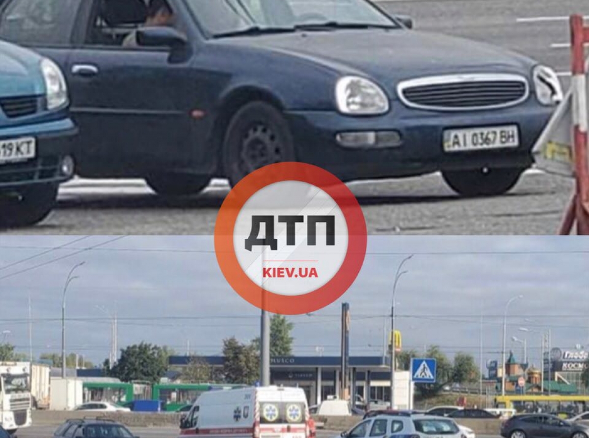 В Киеве на Шухевича произошло ДТП с пострадавшими: автомобиль сбил велосипедиста, который ехал по зебре