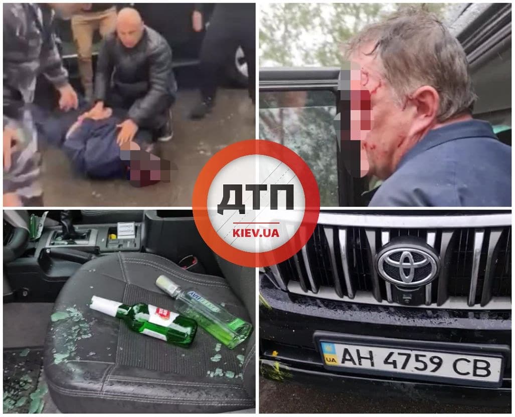 Видео задержания пьяного водителя автомобиля Тойота Прадо под Киевом в селе Гатне