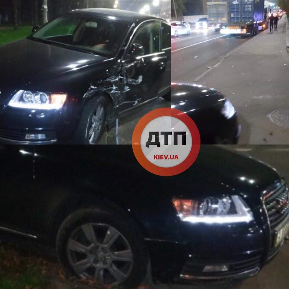 В Киеве на Телиги произошло ДТП - фура протаранила автомобиль Audi