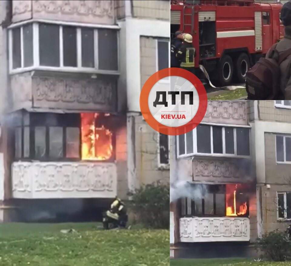 В Киеве на улице Ревуцкого произошел пожар: мужчина поссорился с родителями и поджёг квартиру