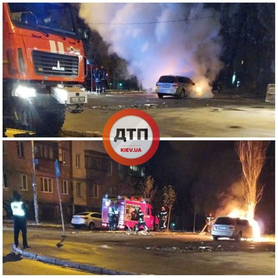 В Киеве на Ереванской сгорел автомобиль