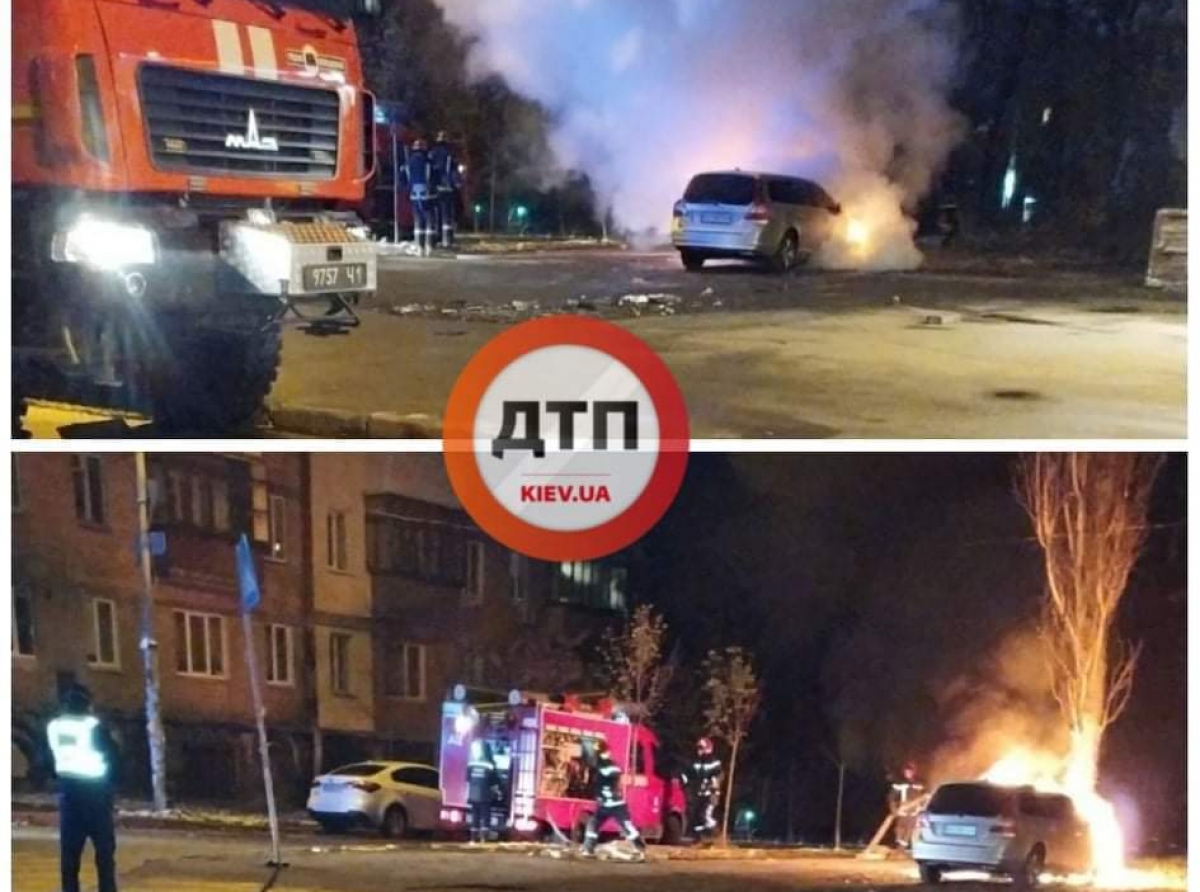 В Киеве на Ереванской сгорел автомобиль