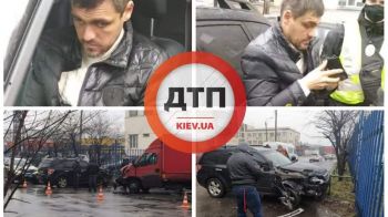В Киеве на улице Ивана Сергиенко произошло ДТП с участием пьяного водителя автомобиля Субару и грузовика