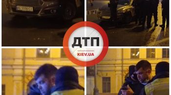 В Киеве на контрактовой площади бдительные граждане с помощью Нацгвардии остановили автомобиль Форд с пьяным водителем, который уверенно рассекал по пешеходной зоне
